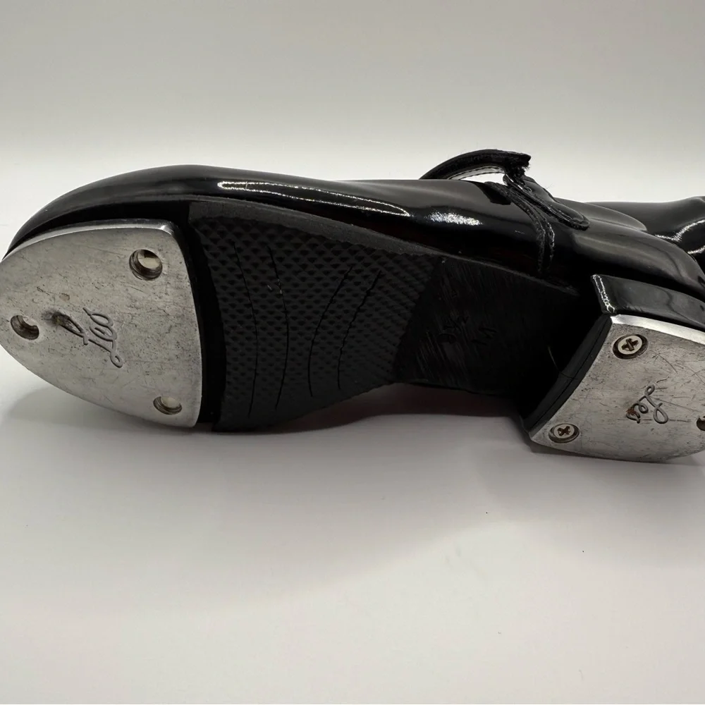 Shiny Black Kids Tap Shoes